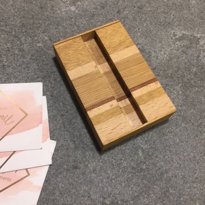 présentoir/ support porte carte de visite en bois avec encoche