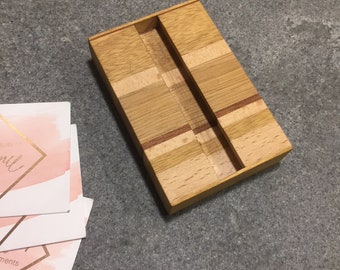 présentoir/ support porte carte de visite en bois avec encoche