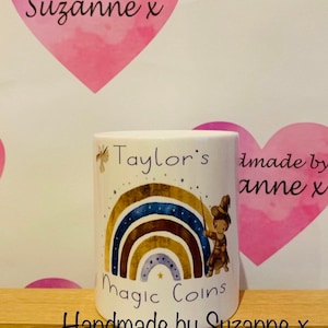 Wizard money box | christening gift | rainbow | gift for boys | ceramic money box | personalised money box