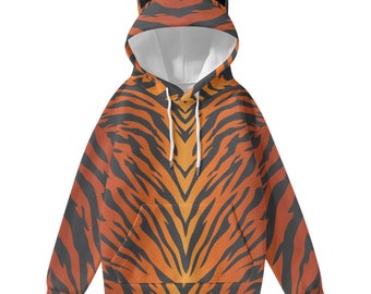Exotic Animal Hoodies With Ears Tiger 