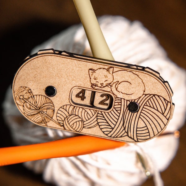 Crochet Kitten Stitch Counter - Perfect for Knitting, Sewing and Crafting - Easy to Use, Durable and Cute Crafting Accessory