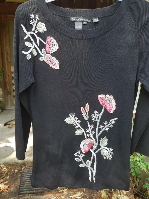 Floral Embroidered Sweater by Ziani Couture - image 1