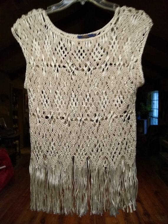 Ralph Lauren Polo crochet fringe top