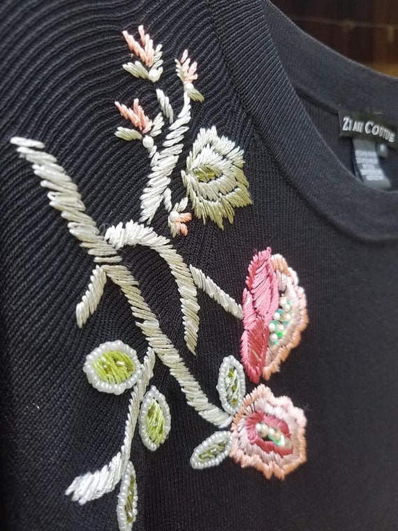 Floral Embroidered Sweater by Ziani Couture - image 3