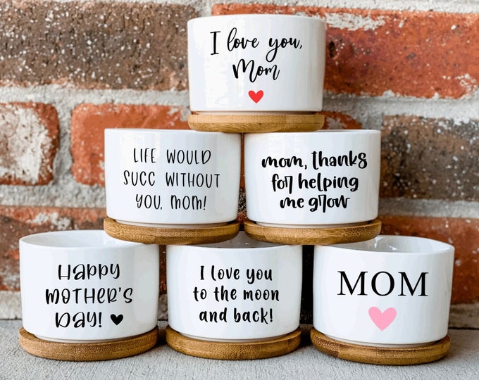 Mother's Day Planter, Small Succulent Planter, Gift for Mom, Ceramic