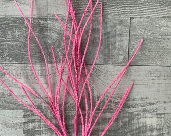 Pink Spray, Glitter, Glitter Twig Spray, 30”