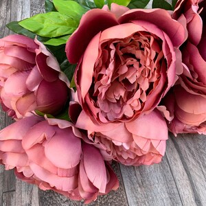 Pink Mauve Peony Bush: Floral Stem, Spring Decor
