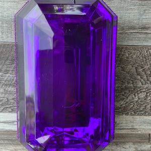 Emerald Cut Purple Acrylic Jewel Ornament - 8”