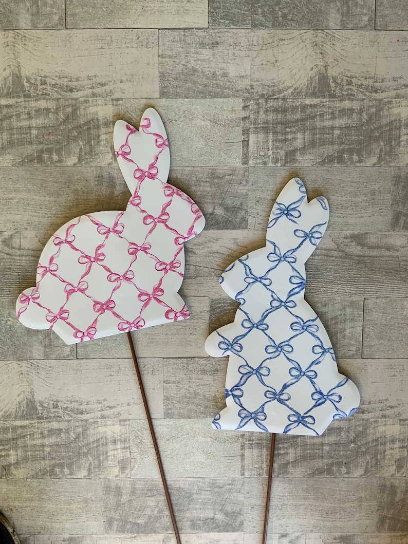 Bunny, Rabbit, Bunny, Blue Ribbon, Blue Bow, Easter Decor, the Round ...