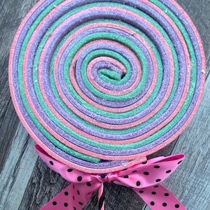 Lollipop, Glitter Lollipop Spray, Mint, Pink & Purple Swirl, Candy, Sweets, Pick, Stem, Floral, Diameter 5”, Length 22”