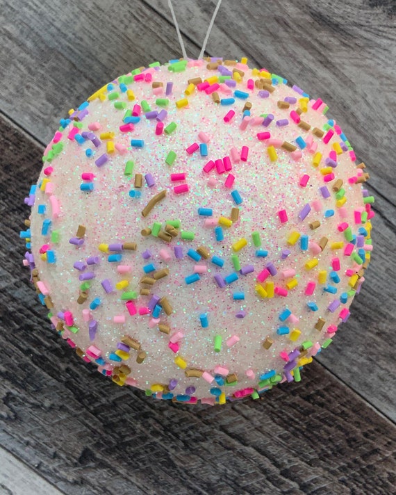 Sprinkle Ornament Candy Sprinkle Ball Ornament Pink 4 Etsy