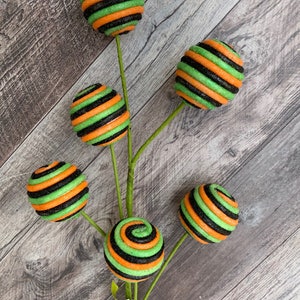 Halloween, Halloween Ball Spray, Glitter Ball Spray, Black, Green, Orange, Halloween Decor, 27” Long