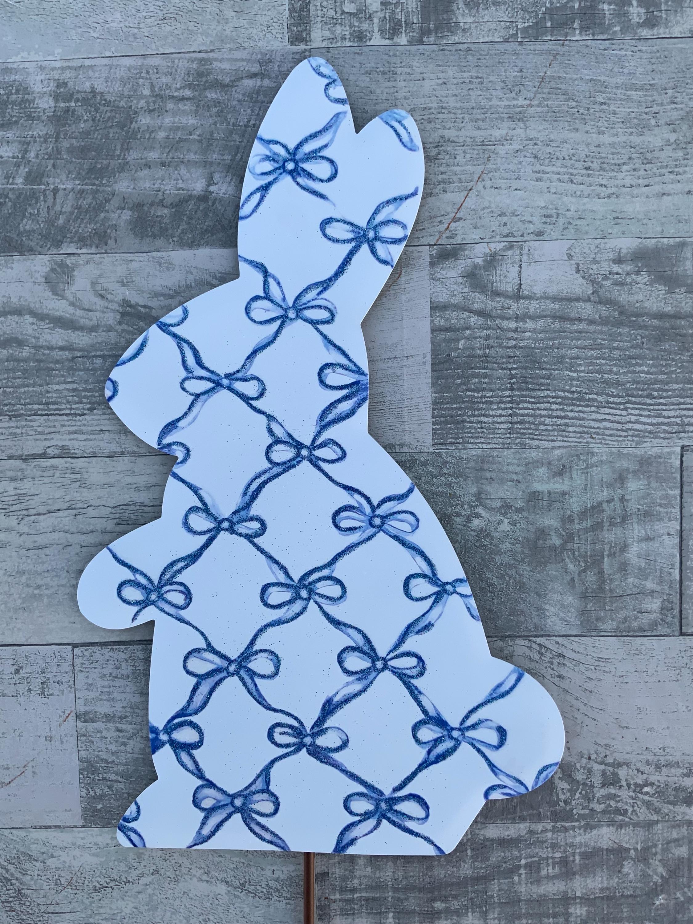 Bunny, Rabbit, Bunny, Blue Ribbon, Blue Bow, Easter Decor, the Round ...