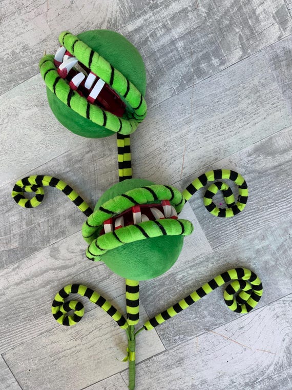 Carnivorous Plant Curly Spray: Halloween Floral Stem, 26”