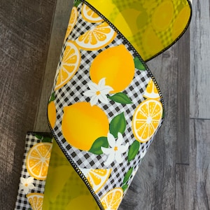 Lemon Wired Ribbon, 2.5x10yd Lemons on Royal RGA118627 - Etsy