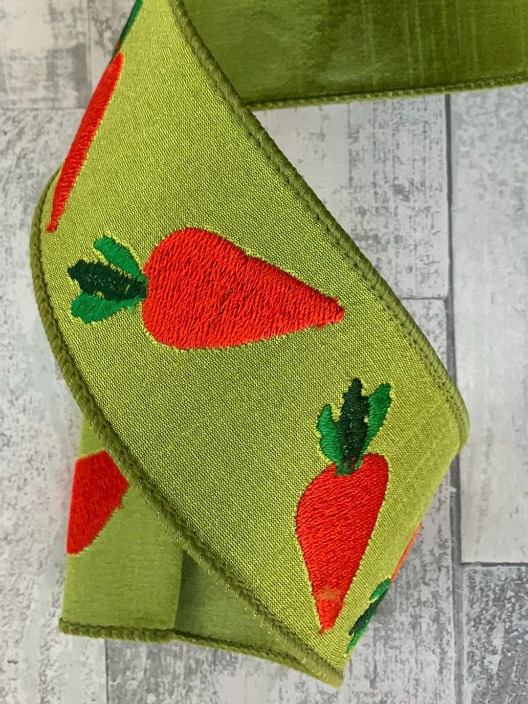 Carrot Ribbon Example Carrots, Carrot Ribbon, Cutesy Carrots, 2.5” X 5 Yards, Designer Ribbon ...