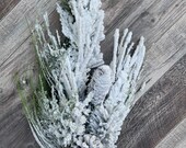 Snow Pine Spray, Snow Pine Mix Pinecone Spray, Christmas Spray, 28 Floral Stem, Florals