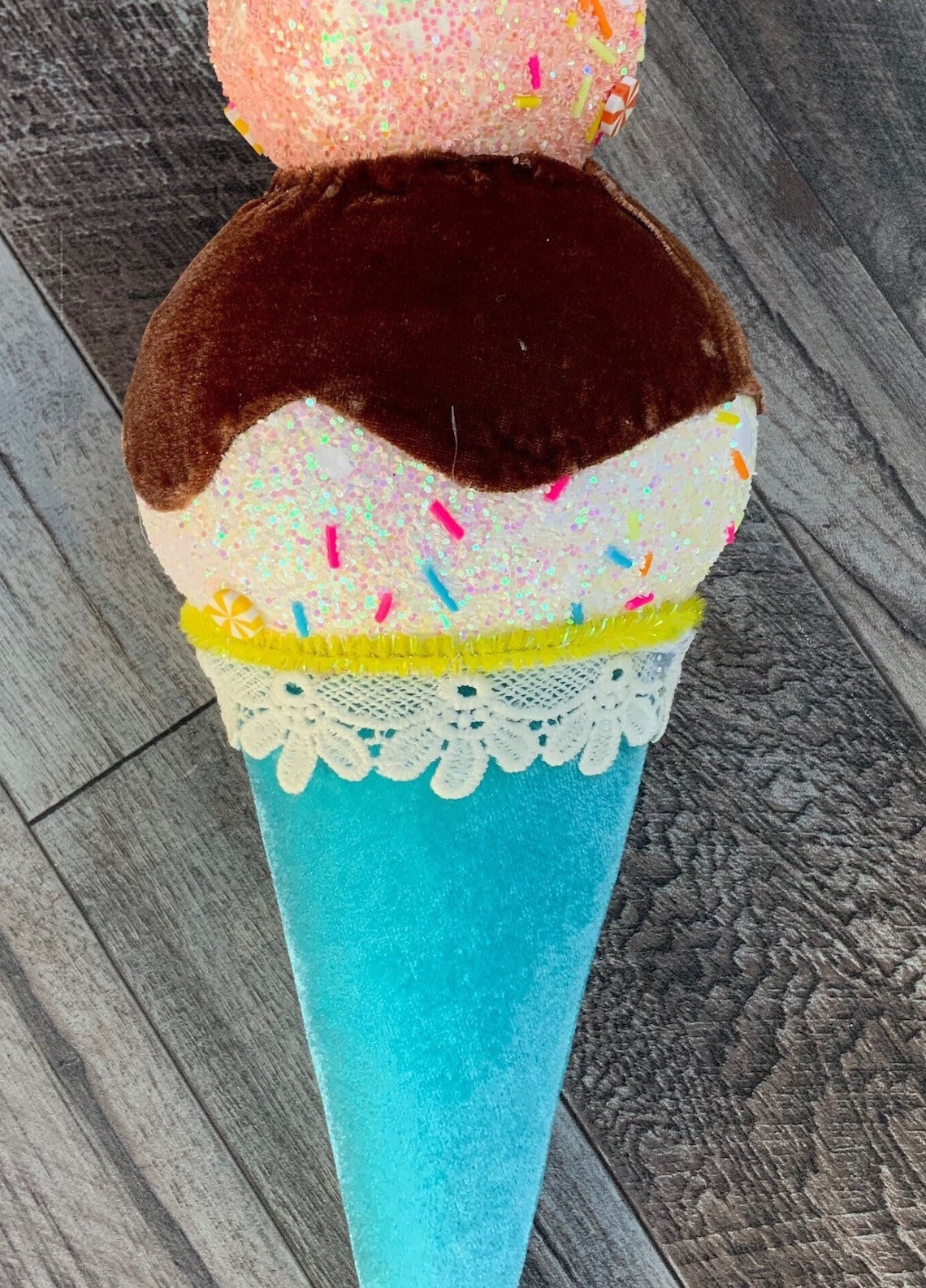 Ice Cream Cone Blue Ice Cream Cone Blue Chocolate Ice Cream Etsy