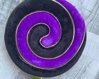 Lollipop, Lollipop Spray, Purple & Black, Swirl, Halloween, Sweets, Halloween Decor, Diameter 8” Length 23”