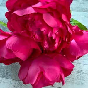 May include: A bouquet of vibrant pink peonies with multiple layers of petals. The flowers are arranged in a cluster, showcasing their delicate beauty.