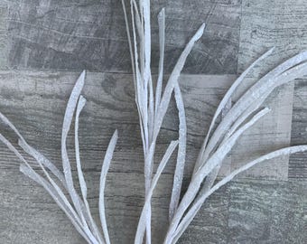Glittered White Paper Grass Spray, 31" Accent Decoration