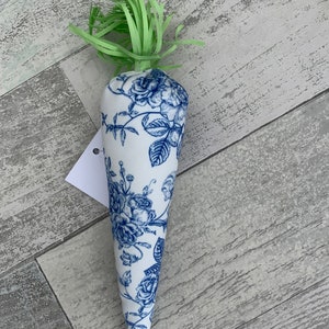 Carrot, Plush, Toile, Blue Toile