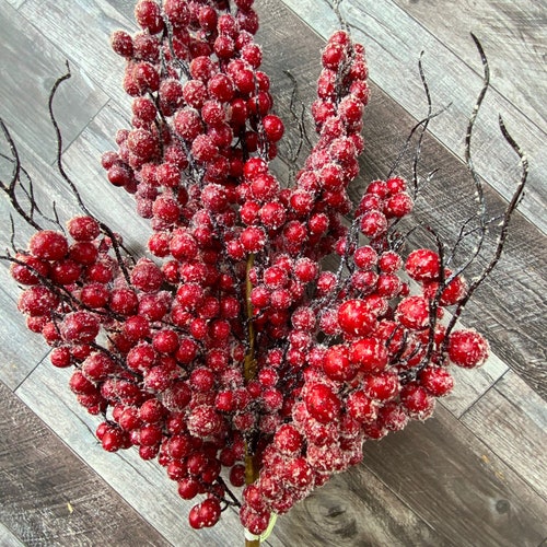 Berry Pick Red Berry Bunch Floral Stem Floral Spray Floral Etsy