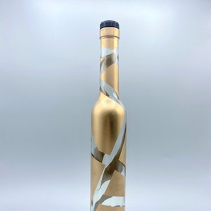 Decorative Gold Glass Bottle*Hand Painted*Gold Centerpiece*Metallic Gold*Modern House Art*Decorative Glass Vase*Shelf Decor*Art Deco Bottle