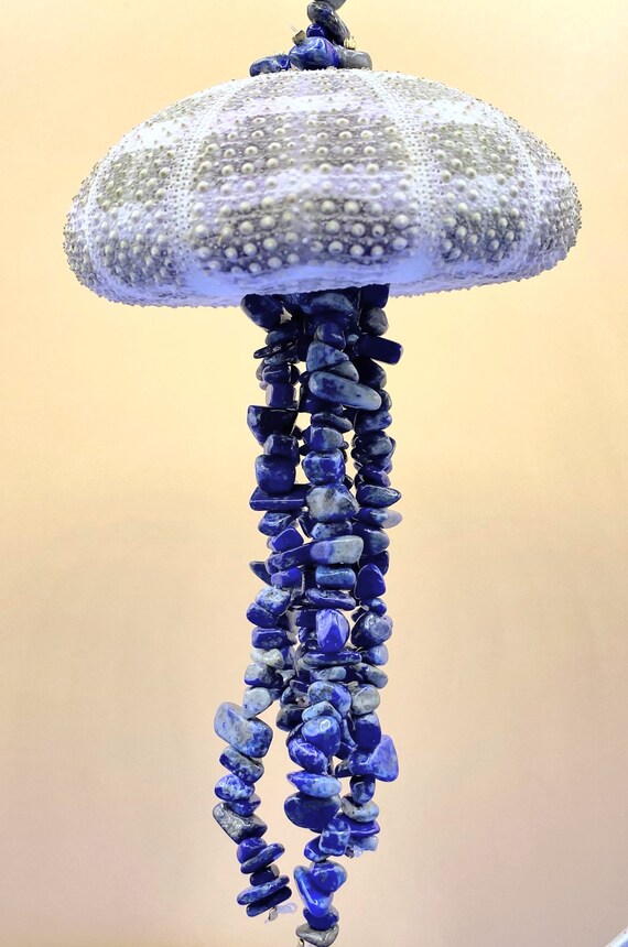 Blue Sea Urchin ChimeSeashell Wind ChimeJellyfish | Etsy