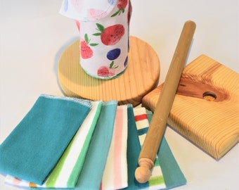 Wooden Reusable Paper Towel Holder - Use like Paper Towels!