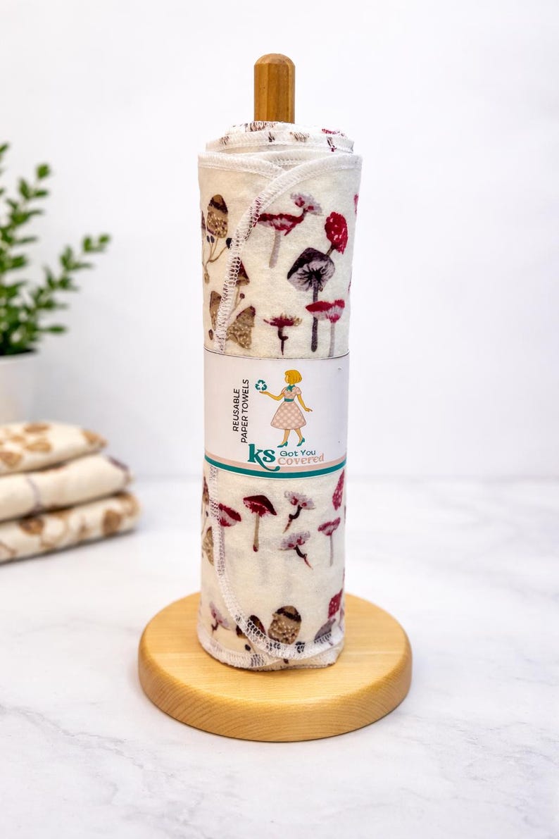 Wooden Reusable Paper Towel Holder - Use like Paper Towels! image 2