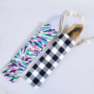 Travel Utensil & Glass Straw Carry Bag