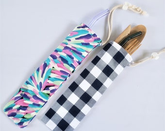 Travel Utensil & Glass Straw Carry Bag