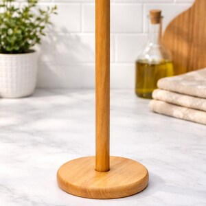 Wooden Reusable Paper Towel Holder - Use like Paper Towels! Natural