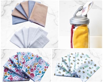 Reusable Mini Paper Towels/Wipes - Perfect for Mason Jar Wet Wipes and On-The-Go!