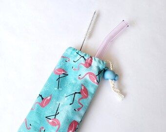 Reusable Glass Straw & Holder Travel Set