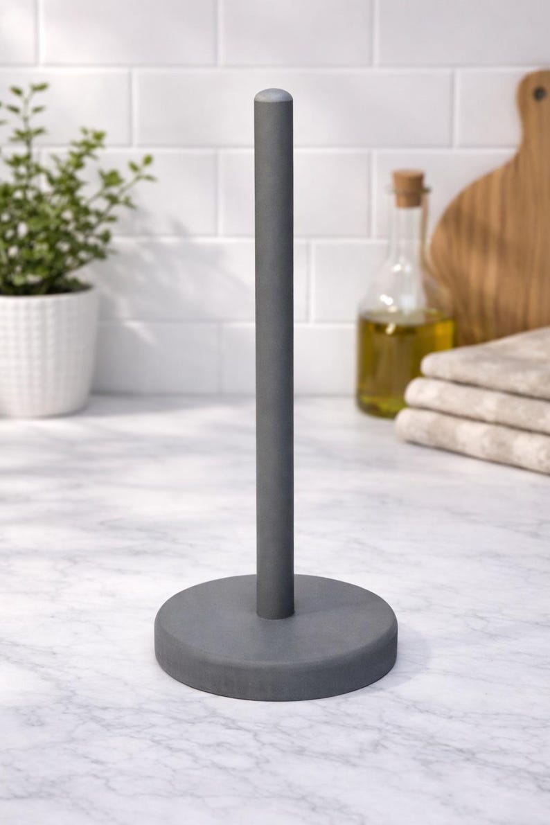 Wooden Reusable Paper Towel Holder - Use like Paper Towels! Gray
