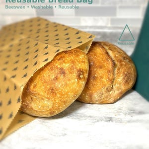 Reusable Beeswax Bread Bag, Eco Friendly Bread Storage, Artisan Loaf Bag, Zero Waste Kitchen, Washable Bread Keeper, Sustainable Gift