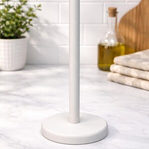 Wooden Reusable Paper Towel Holder - Use like Paper Towels! White