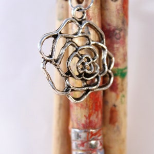 Round Rose - Reclaimed Paintbrush Keychain