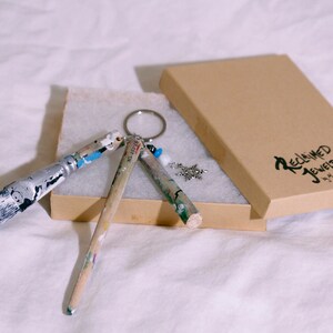 Snowflake Charm- Reclaimed Paintbrush Keychain