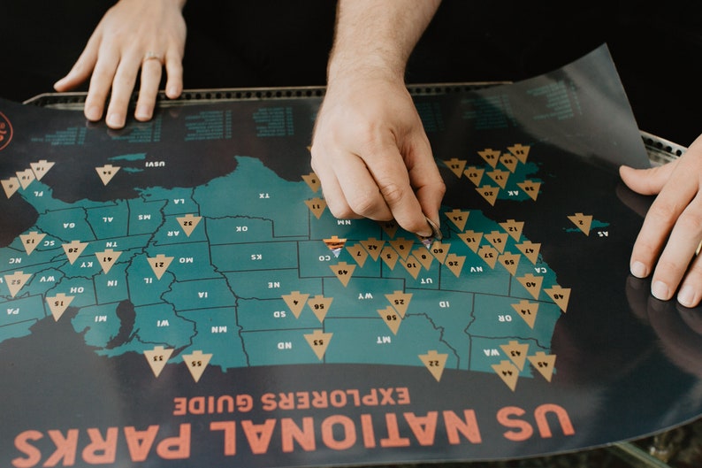 USA National Park Scratch off Map Frame Scratch Etsy