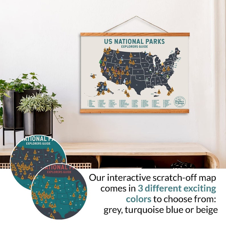 USA National Park Scratch Off Map Magnetic Frame Scratch Off Travel Poster Scratch Travel Map Explorer Map Great Christmas Gift image 9