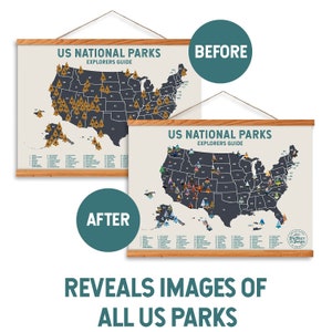 USA National Park Scratch Off Map Magnetic Frame Scratch Off Travel Poster Scratch Travel Map Explorer Map Great Christmas Gift image 7