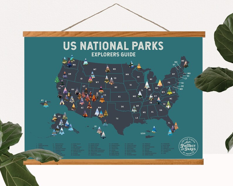 USA National Park Scratch off Map Frame Scratch Etsy