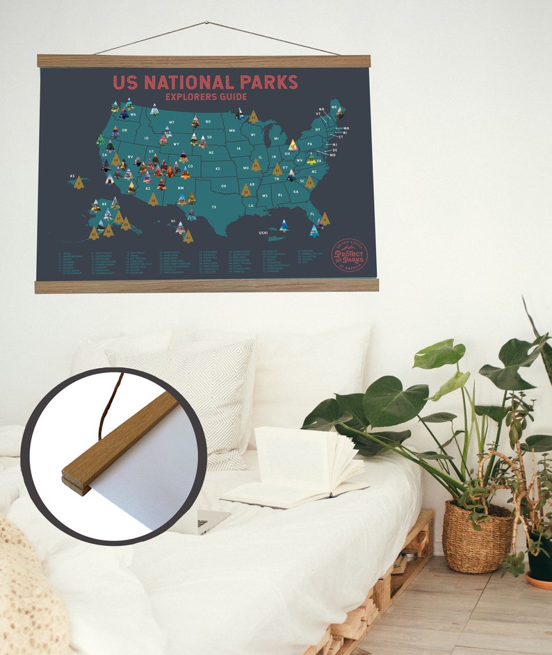USA National Park Scratch off Map Frame Scratch Etsy