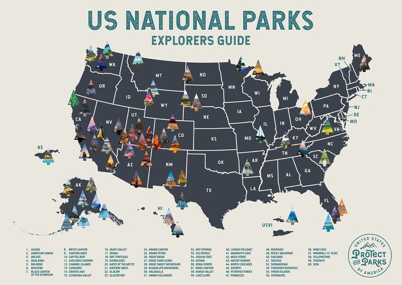 USA National Park Scratch Off Map  Scratch Off Travel Poster image 7