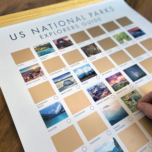 USA National Park Scratch Off Poster- Scratch Off Travel Poster Reveals Actual Images of ALL National Parks - Great Gift for Travelers