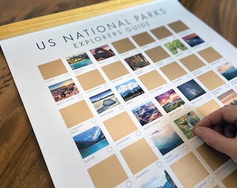 USA National Park Scratch Off Poster- Scratch Off Travel Poster Reveals Actual Images of ALL National Parks - Great Gift for Travelers