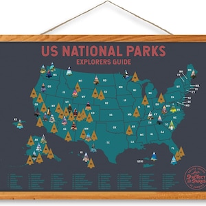 USA National Park Scratch Off Map - Scratch Off Travel Poster Reveals Images of All US National Parks - Great Map Gifts - Scratch Off Map